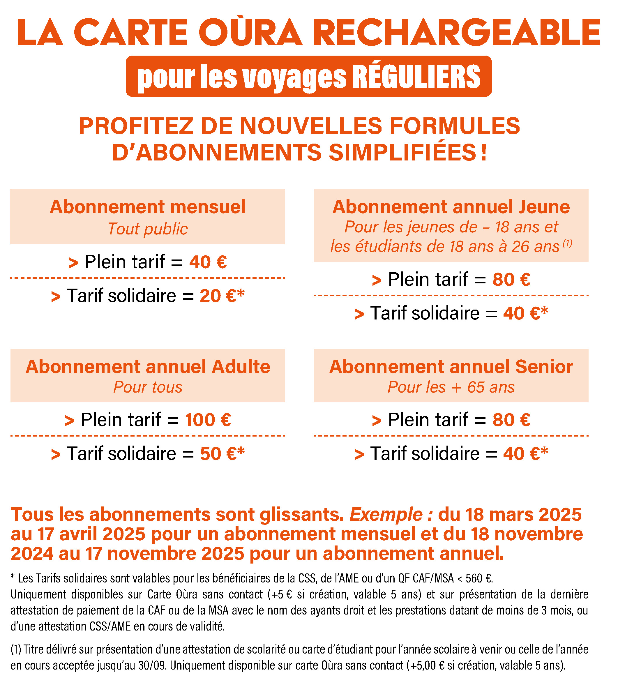 Nouveaux Tarifs - Abonnements